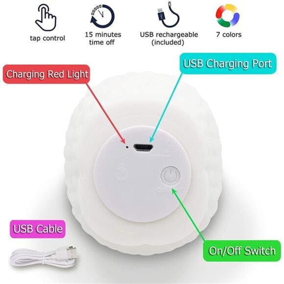 Alpaca Night Light for Kids Portable Rechargeable Llama Night Light Lamp - Picture 6 of 6